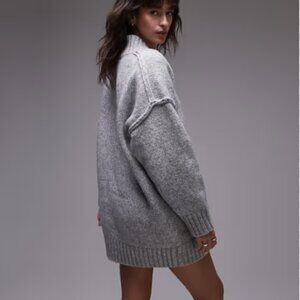 ABOUND Women's Heather Grey Mini Sweater Dress Size XL Grey